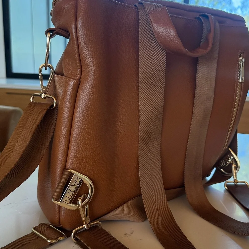 FAWN The Original Diaper Bag Backpack - Brown/ Cognac Color